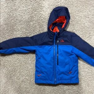 LL Bean Blue and Orange Hooded Jacket